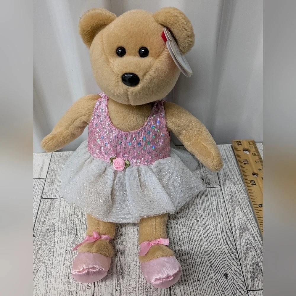 Ty Tan and Pink Stuffed Bear with Dress